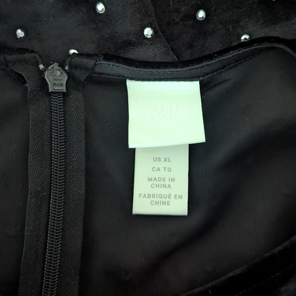 H&M Black Velvet Silver Studded Dress - Picture 5 of 6